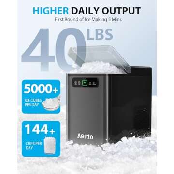 Aeitto Nugget Ice Maker - Quick, Stylish, Reliable Ice Maker