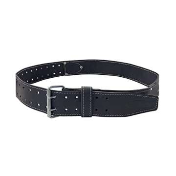 McGuire-Nicholas Men's Standard 2 3/4" inch Oil Tanned Leather Tool Work Belt for 29"-46" Waist, Dar...