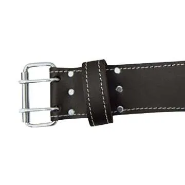 McGuire-Nicholas Men's Standard 2 3/4" inch Oil Tanned Leather Tool Work Belt for 29"-46" Waist, Dark Brown, 3"