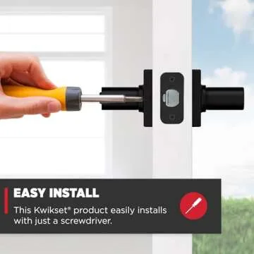 Kwikset Casey Entry Door Handle with Lock and Key, Secure Keyed Reversible Lever Exterior, For Front Entrance and Bedrooms, Matte Black , Pick Resistant Smartkey Rekey Security and Microban