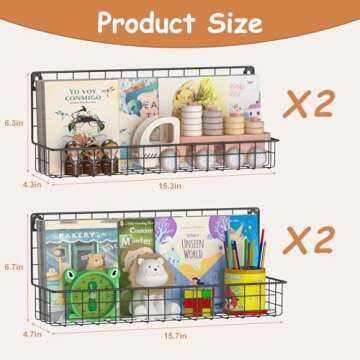 Wall Mounted Kids Bookshelf for Stylish Room Organization