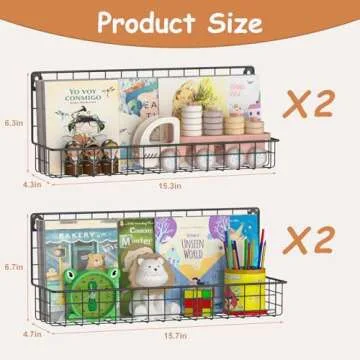 Wall Mounted Kids Bookshelf for Stylish Room Organization