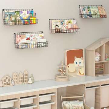 Wall Mounted Kids Bookshelf for Stylish Room Organization