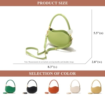 GIGBIRD Pearl Crescent PU Leather Handbag for Women
