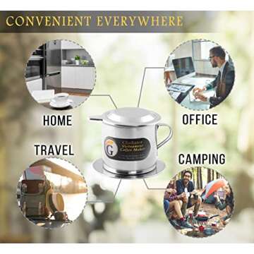 Vietnamese Coffee Maker Filter Phin, Small French Press Portable, Single Serve Coffee Makers, Screw Down Insert