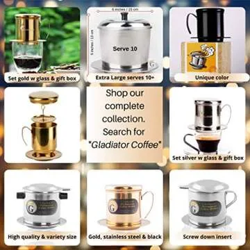 Vietnamese Coffee Maker Filter Phin, Small French Press Portable, Single Serve Coffee Makers, Screw Down Insert