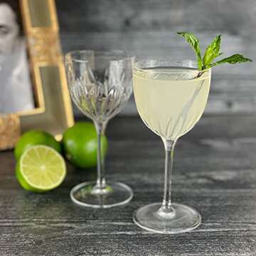 HISTORY COMPANY Nick & Nora 1934 "Hollywood” Crystal Cocktail Coupette 2-Piece Set (Gift Box Collection)