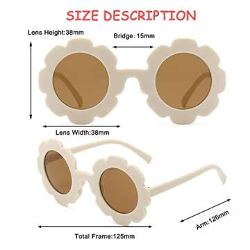 TOSGMLOUS Kids Round Flower Sunglasses with UV400 Protection
