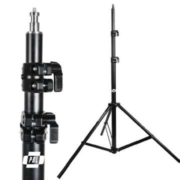 Light Stands PRO Heavy Duty 7'6" Set of Two, with All Metal Locking Collars NOT Plastic by PBL