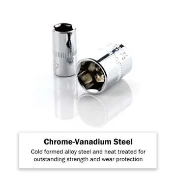 KSEIBI 101230 22-Piece 1/4-Inch Drive Standard Socket and Ratchet Set, Metric and SAE (22 Pack-1/4 Inch)