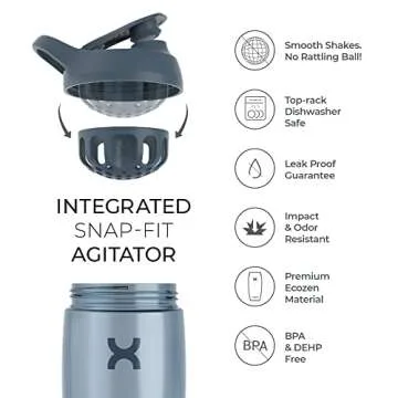 Promixx PURSUIT Protein Shaker Bottle – Premium Sports Shaker Bottles for Protein Mixes and Supplement Shakes – Easy Clean, Durable Protein Shaker Cup