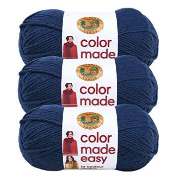 (3 Pack) Lion Brand Yarn 195-110AM Color Made Easy Yarn, Huckleberry