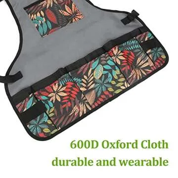 Laelr Garden Apron, Oxford Cloth Work Apron with Pockets, Adjustable Tool Apron for Home Garden, Heavy Duty Work Apron for Men & Women, Artist Apron for Painting