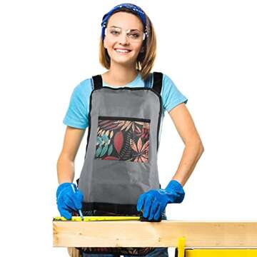 Laelr Garden Apron, Oxford Cloth Work Apron with Pockets, Adjustable Tool Apron for Home Garden, Heavy Duty Work Apron for Men & Women, Artist Apron for Painting