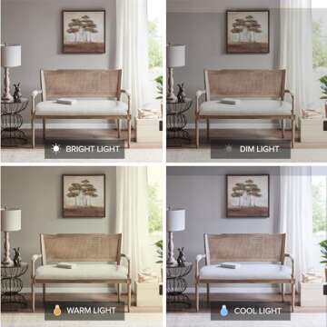 Madison Park Willshire Natural Rattan Settee, Upholstered Seat - Charming Country Design, Rustic Reclaimed Wood Finish, Ratan Insert Backrest & Padded Arm Rest, 47.25" Wide Beige/Reclaimed Natural