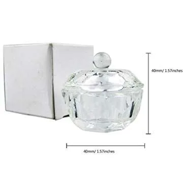 Durable Nail Art Dappen Dish Set with Lids - 2Pcs