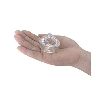 mollensiuer 2Pcs Clear Nail Art Acrylic Liquid Powder Dappen Dish Bowl Glass Crystal Cup Glassware with Lid for Nail Art Manicure Care Tools