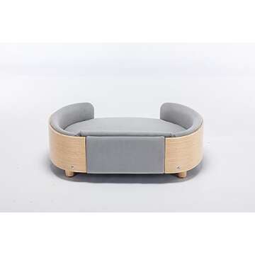 Elevated Dog Bed with Scandinavian Design and Velvet Cushion