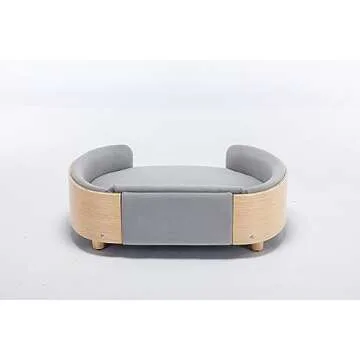 Elevated Dog Bed with Scandinavian Design and Velvet Cushion