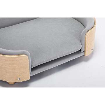 Elevated Dog Bed with Scandinavian Design and Velvet Cushion