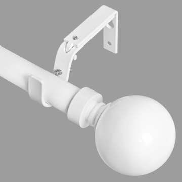 Meriville Durable Ball Curtain Rod - Glossy White, 28-48 Inch