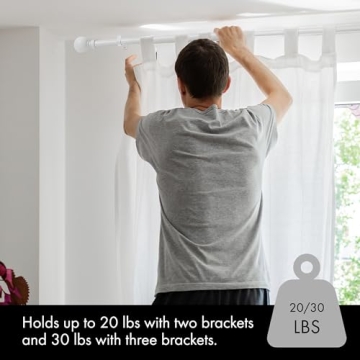 Meriville Durable Ball Curtain Rod - Glossy White, 28-48 Inch