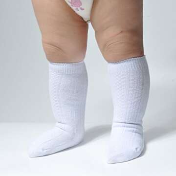 EPEIUS Toddler Seamless Cable Knit Knee High Socks