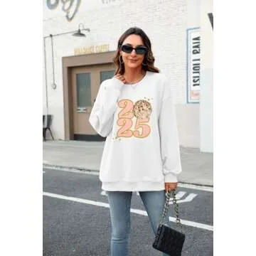 FRYAID Happy New Year 2025 Sweatshirt for Women