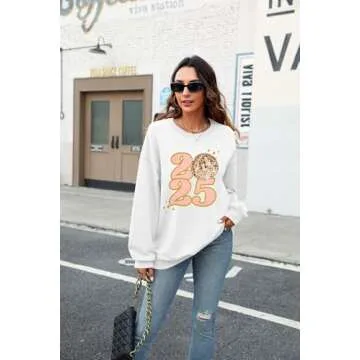 FRYAID Happy New Year 2025 Sweatshirt for Women