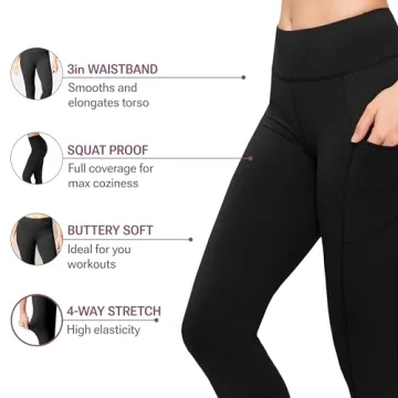 Soft SATINA High Waisted Leggings with Pockets for Women