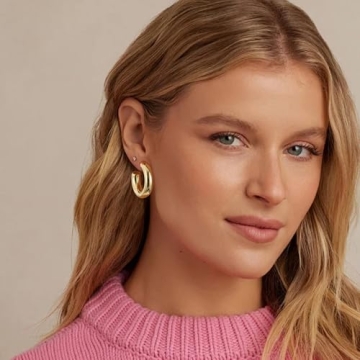 Stylish Gacimy Chunky Gold Hoop Earrings for Women