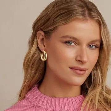 Stylish Gacimy Chunky Gold Hoop Earrings for Women