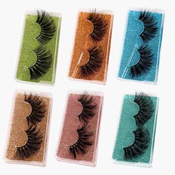 Ruairie 25MM Lashes Wholesale Bulk Long Dramatic 3D Fake Eyelashes Strip Volume Faux Mink Lashes Pack 30 Pairs 6 Styles