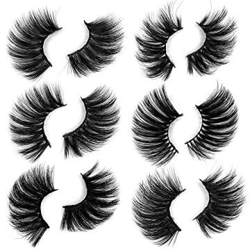 Ruairie 25MM Lashes Wholesale Bulk Long Dramatic 3D Fake Eyelashes Strip Volume Faux Mink Lashes Pack 30 Pairs 6 Styles