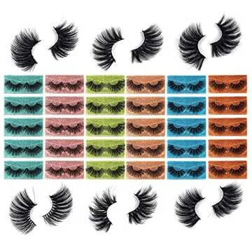 Ruairie 25MM Lashes Wholesale Bulk Long Dramatic 3D Fake Eyelashes Strip Volume Faux Mink Lashes Pack 30 Pairs 6 Styles
