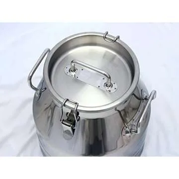 Stainless Steel Milk Transport Cans with Strong, Sealed Lid and Optional Spigot (5 Gallon)