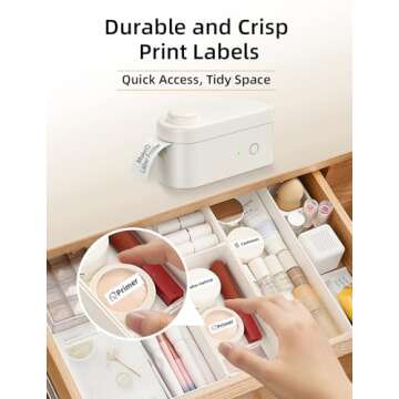 Makeid L1 Label Maker Machine with Tape - Portable & Rechargeable Label Makers Compatible with 9/12/...
