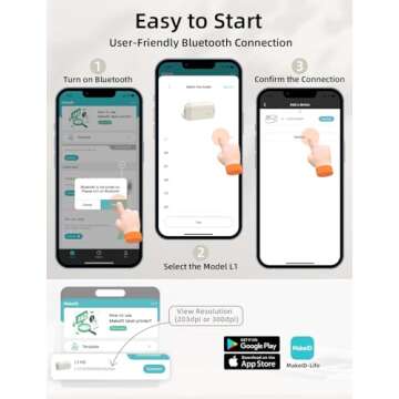 Makeid L1 Label Maker Machine with Tape - Portable & Rechargeable Label Makers Compatible with 9/12/16mm Waterproof Tape - Mini Bluetooth Labeler for Organizing Home Office School