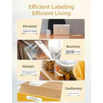 Makeid L1 Label Maker Machine with Tape - Portable & Rechargeable Label Makers Compatible with 9/12/16mm Waterproof Tape - Mini Bluetooth Labeler for Organizing Home Office School