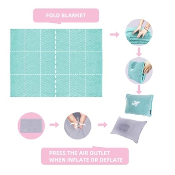 Nenolix 3-in-1 Travel Blanket Pillow Set with Airplane Footrest