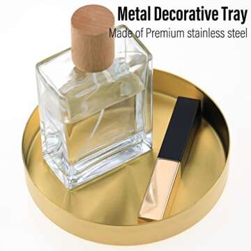 FREELOVE Gold Tray - Decorative Brass Serving Platter