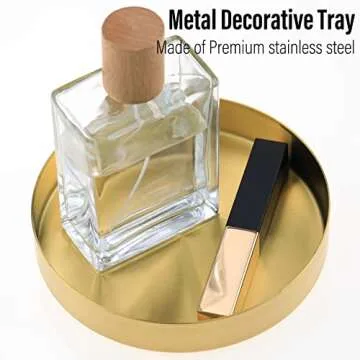 FREELOVE Gold Tray - Decorative Brass Serving Platter