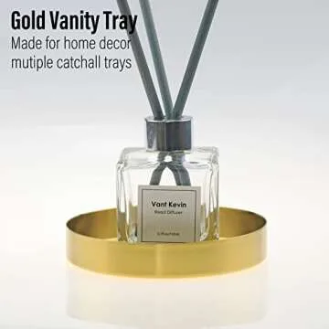 FREELOVE Gold Tray - Decorative Brass Serving Platter