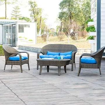QILLOWAY Outdoor Patio Wicker Seat Cushions Group for All