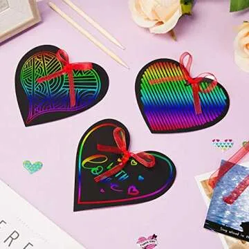 Valentine Crafts Scratch Paper 28pc Creative DIY Set