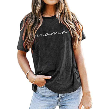 ASTANFY Mama Shirts Women Mama Graphic Tee for Moms