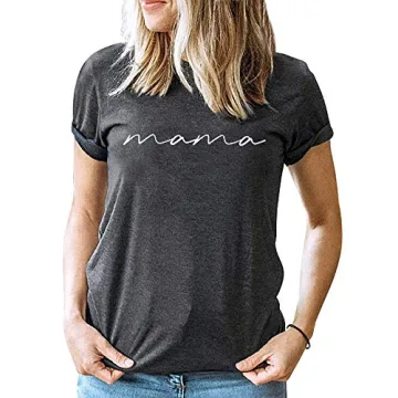 ASTANFY Mama Shirts Women Mama Graphic Tee for Moms