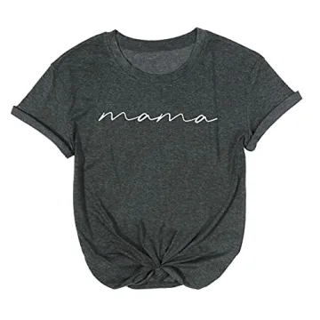 ASTANFY Mama Shirts Women Mama Graphic Tee for Moms