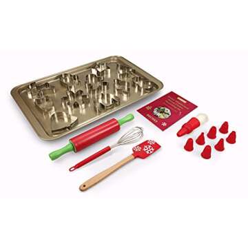 Handstand Kitchen Winter Wonderland 30-piece Real Cookie Baking Set with Recipes for Kids
