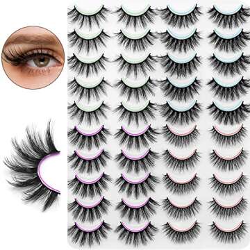 DYSILK Mink Lashes False Eyelashes - Wispy Lashes Natural Look 20 Pairs Lashes Pack 4 Styles Mixed F...